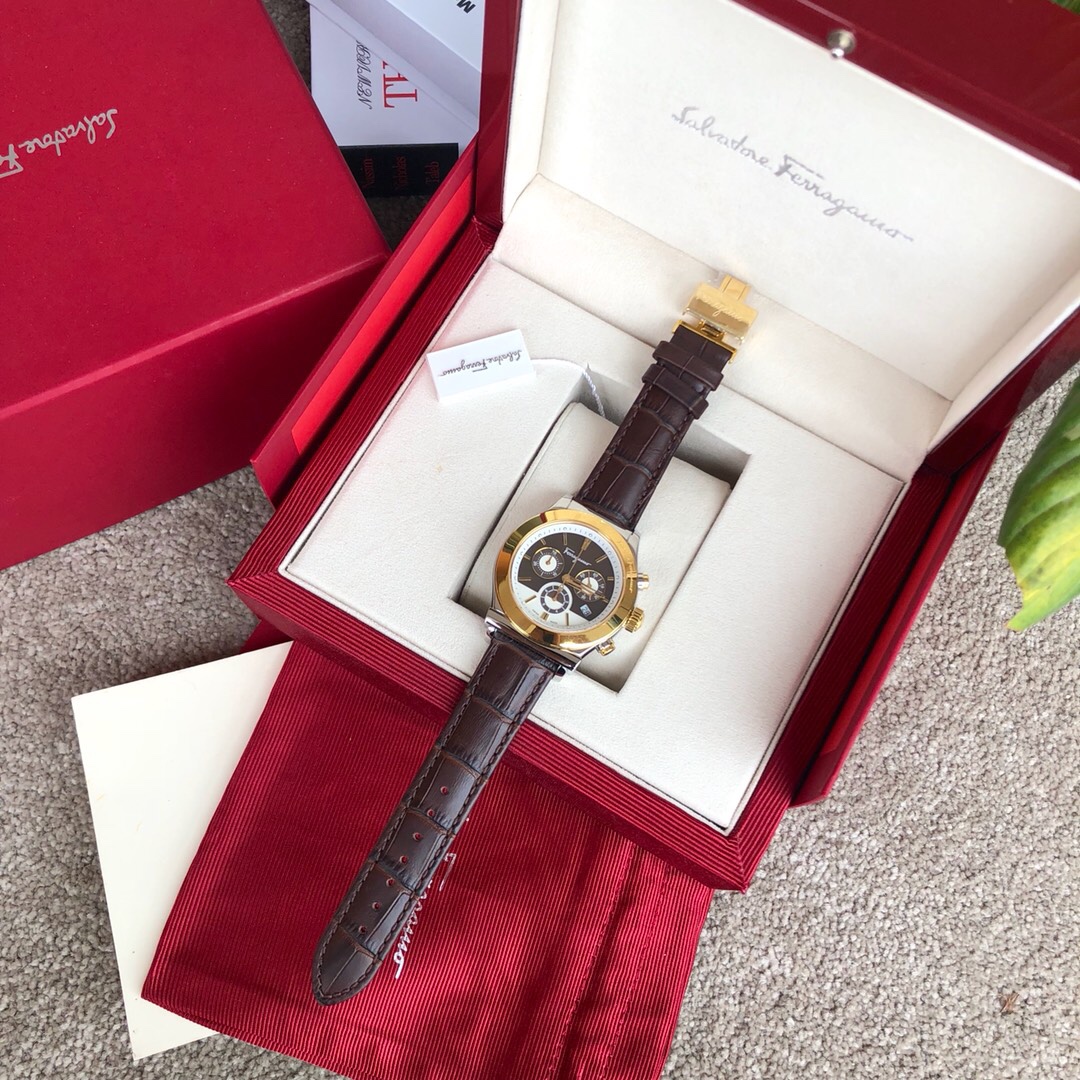 6990368813f7c6af5a073e63 New! 2017 Authentic Salvatore Ferragamo Six-Hand Chronograph Quartz Men's Watch